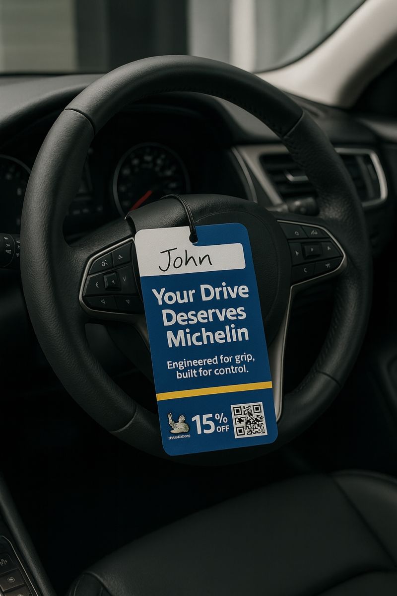 Michelin hanging tag idea