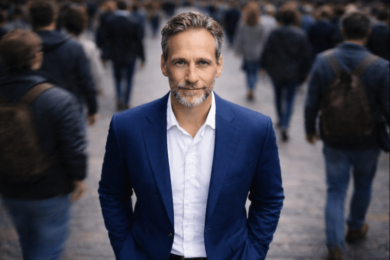 Happy client representing successful testimonial results