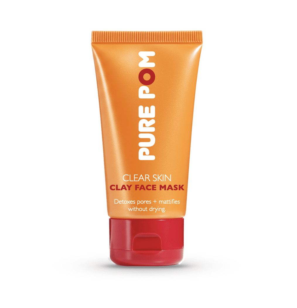 Pure Pom clay face mask packaging