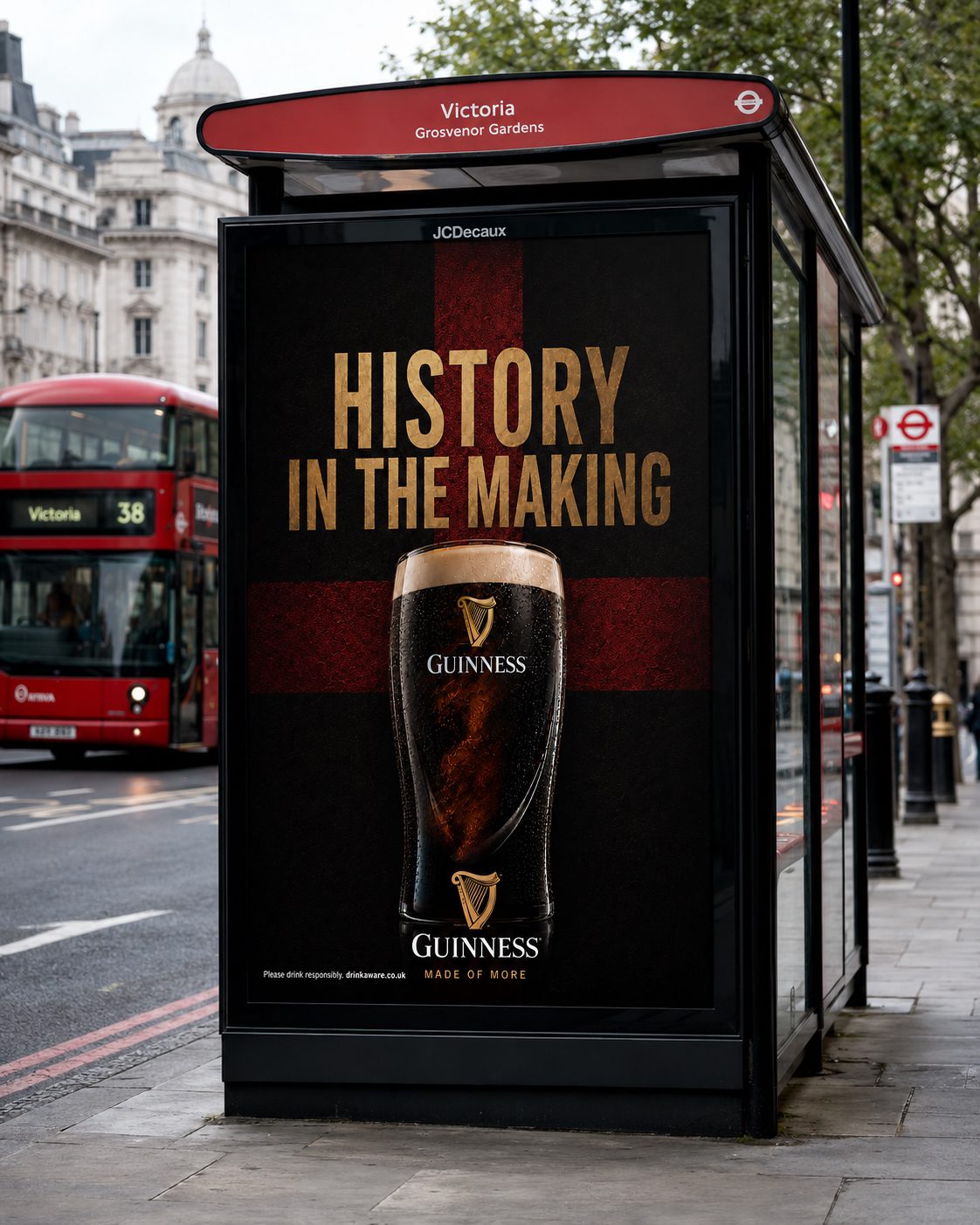 History in the Making speculative Guinness bus-stop advertisement
