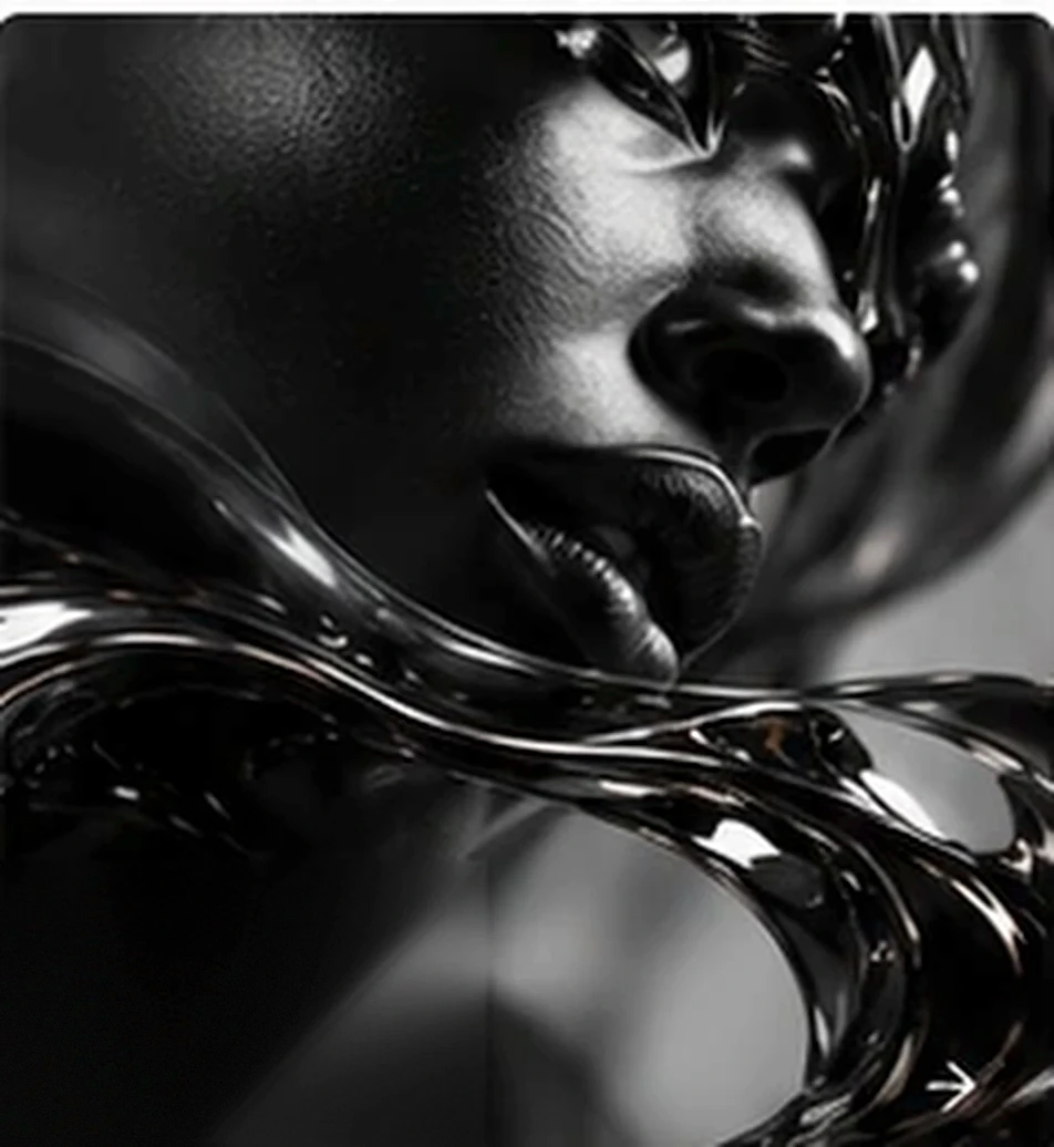 Sculptural graphite portrait